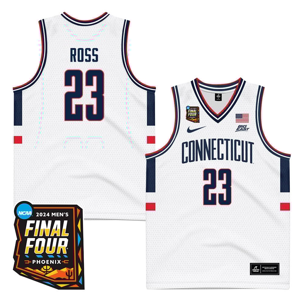 Jayden Ross 23 UConn Huskies 2024 Final Four Patch Unisex NCAA Jersey Unisex