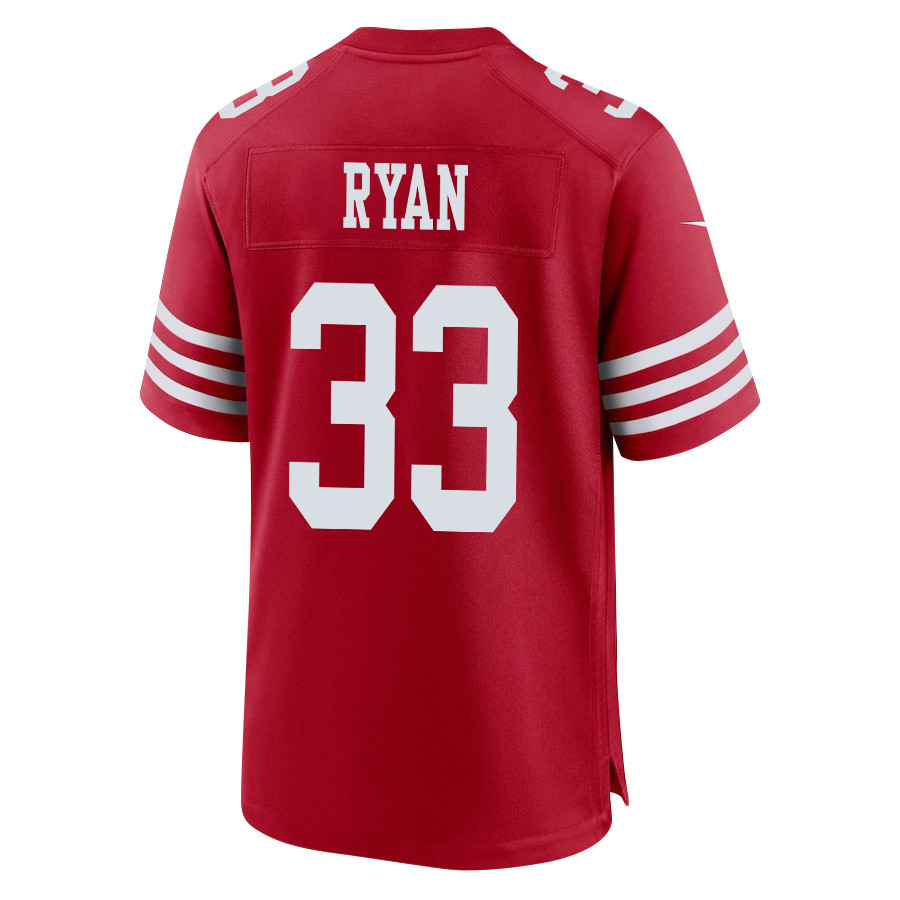 Logan Ryan 33 San Francisco 49ers Super Bowl LVIII Patch Game Scarlet NFL Jersey Men's