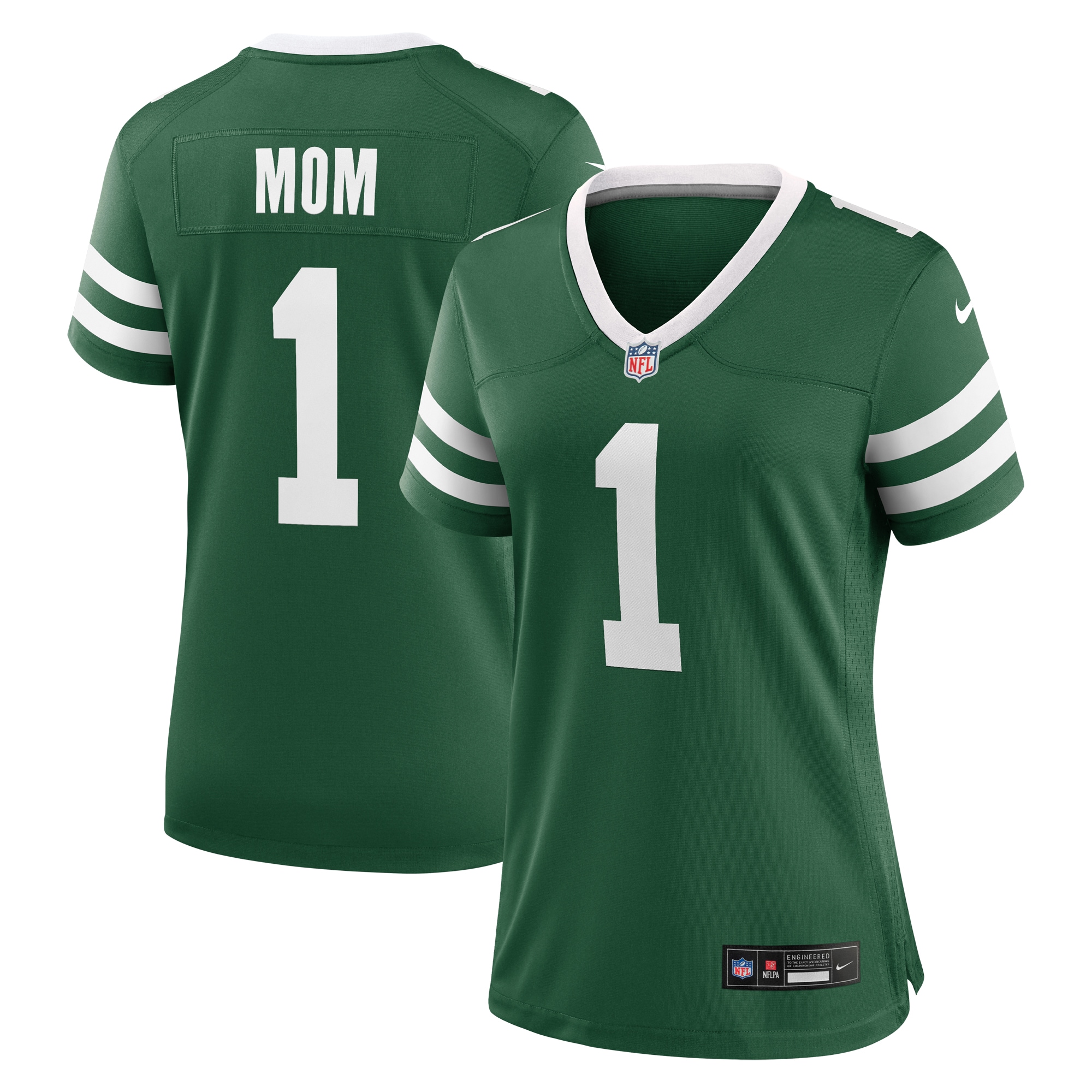New York Jets Legacy Green #1 Mom Game NFL Jersey Women's