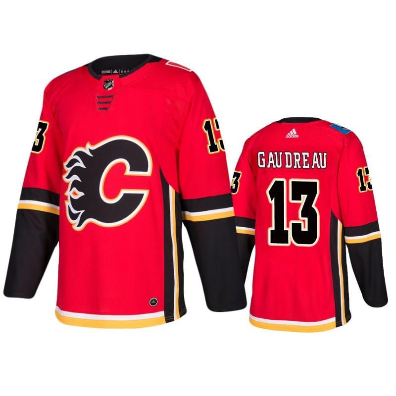 Calgary Flames Johnny Gaudreau 13 Home Red NHL Jersey Men's