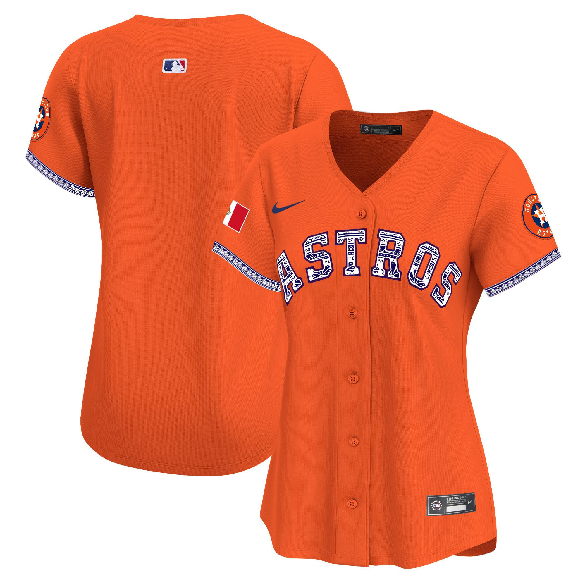 Houston Astros Mexico Orange MLB Jersey Women's