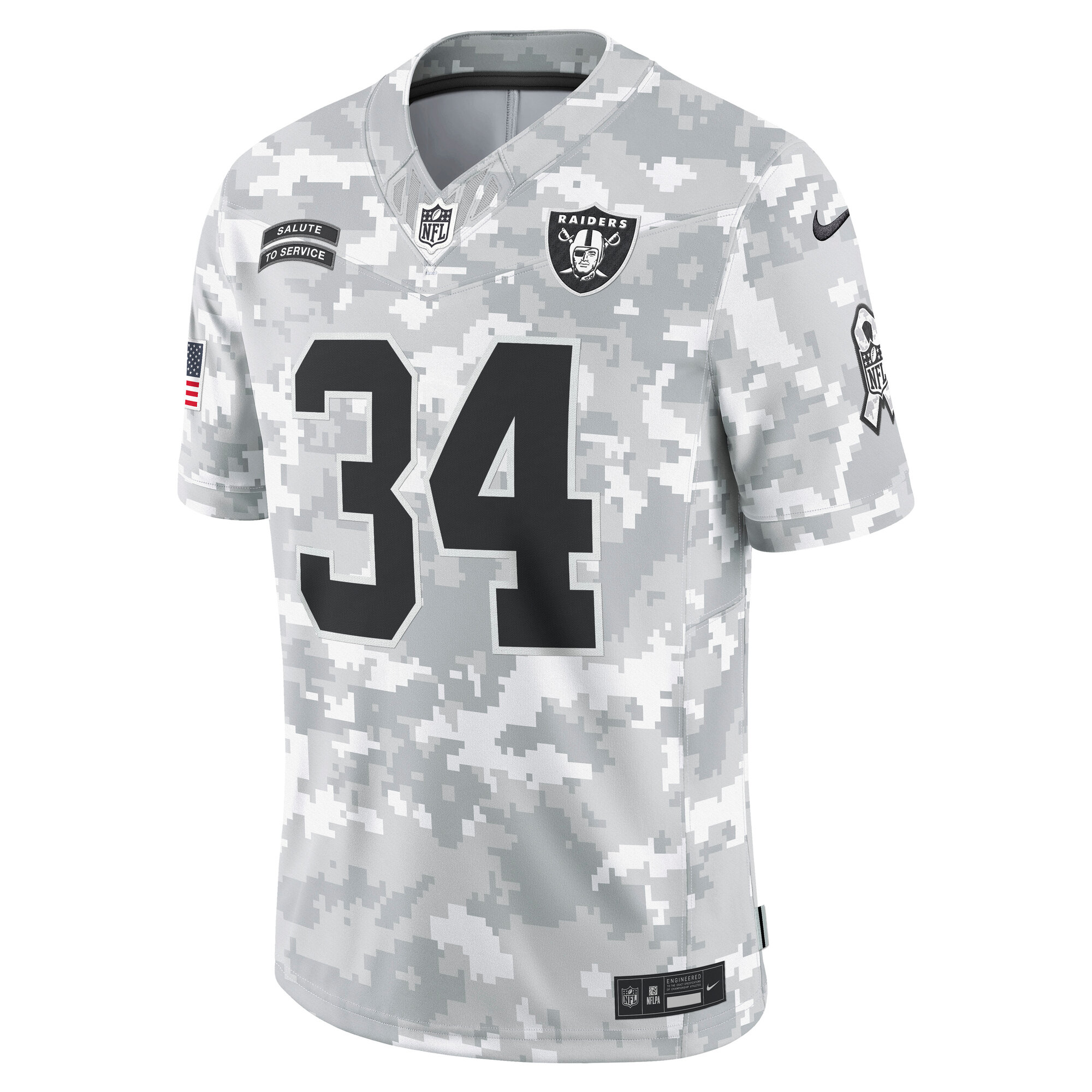 Las Vegas Raiders Bo Jackson Arctic Camo 2024 Salute to Service Retired Player Limited NFL Jersey Men's