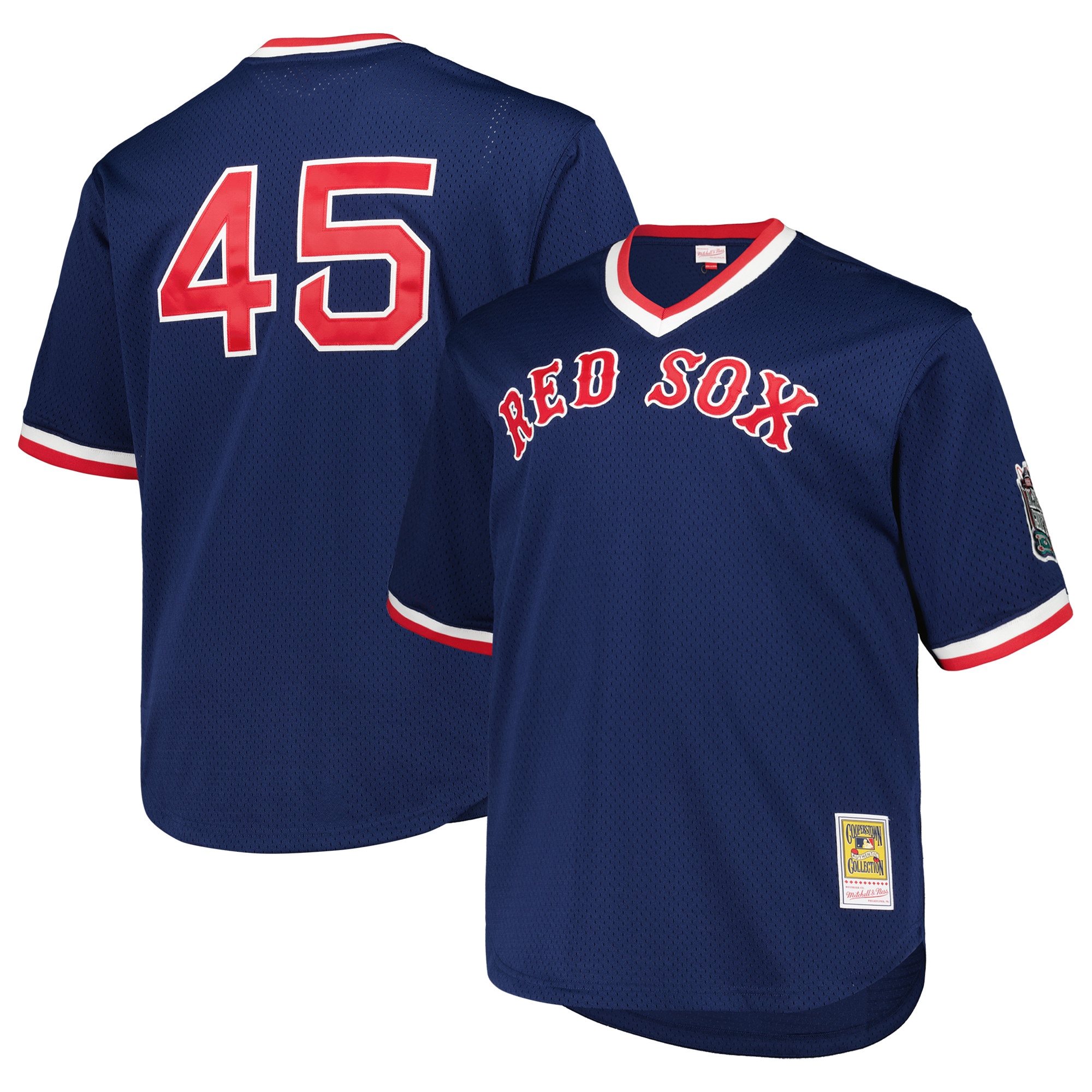 Boston Red Sox Pedro Martinez Mitchell Ness Navy 1999 Cooperstown Collection Mesh Pullover MLB Jersey Men's