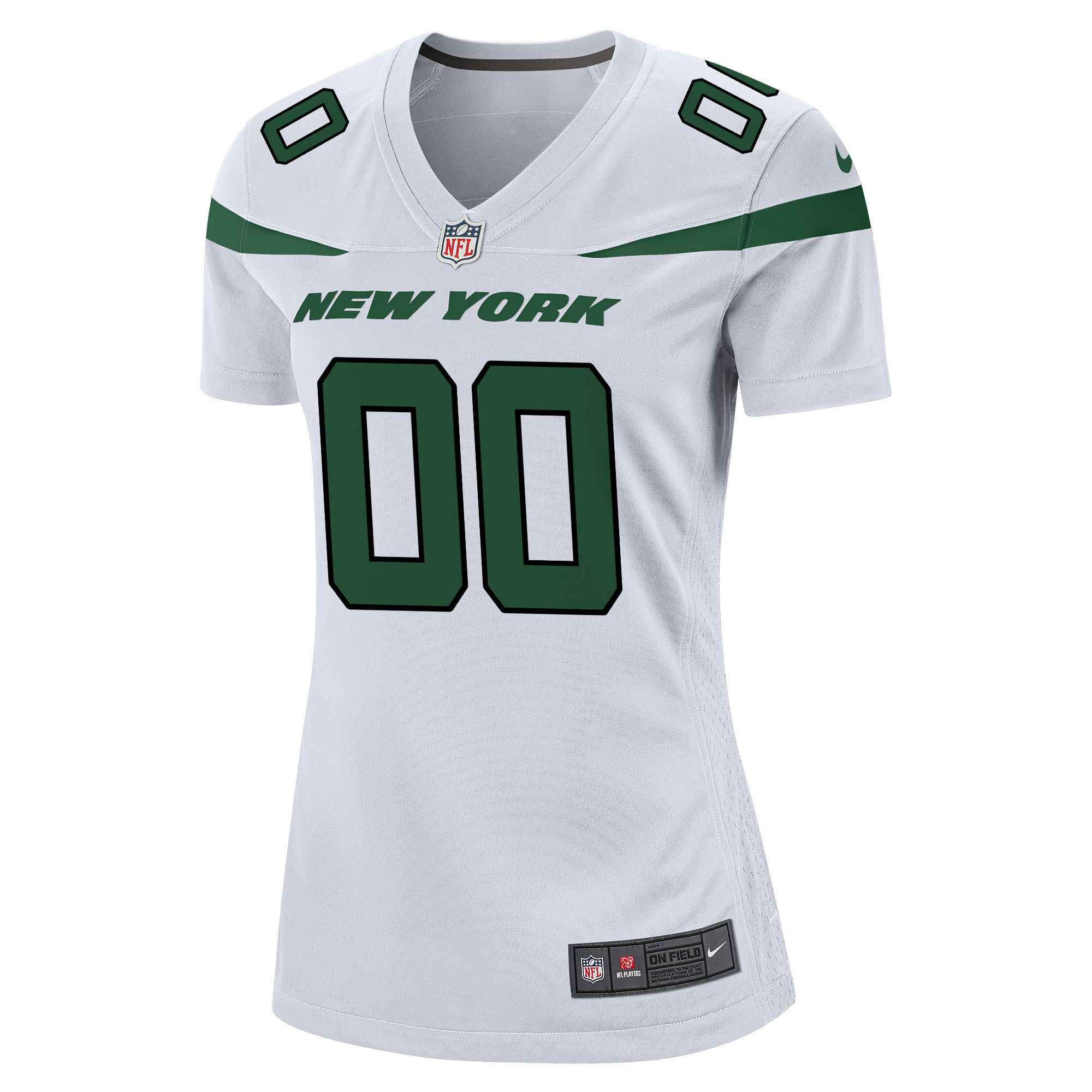 White New York Jets Custom Game NFL Jersey Women's