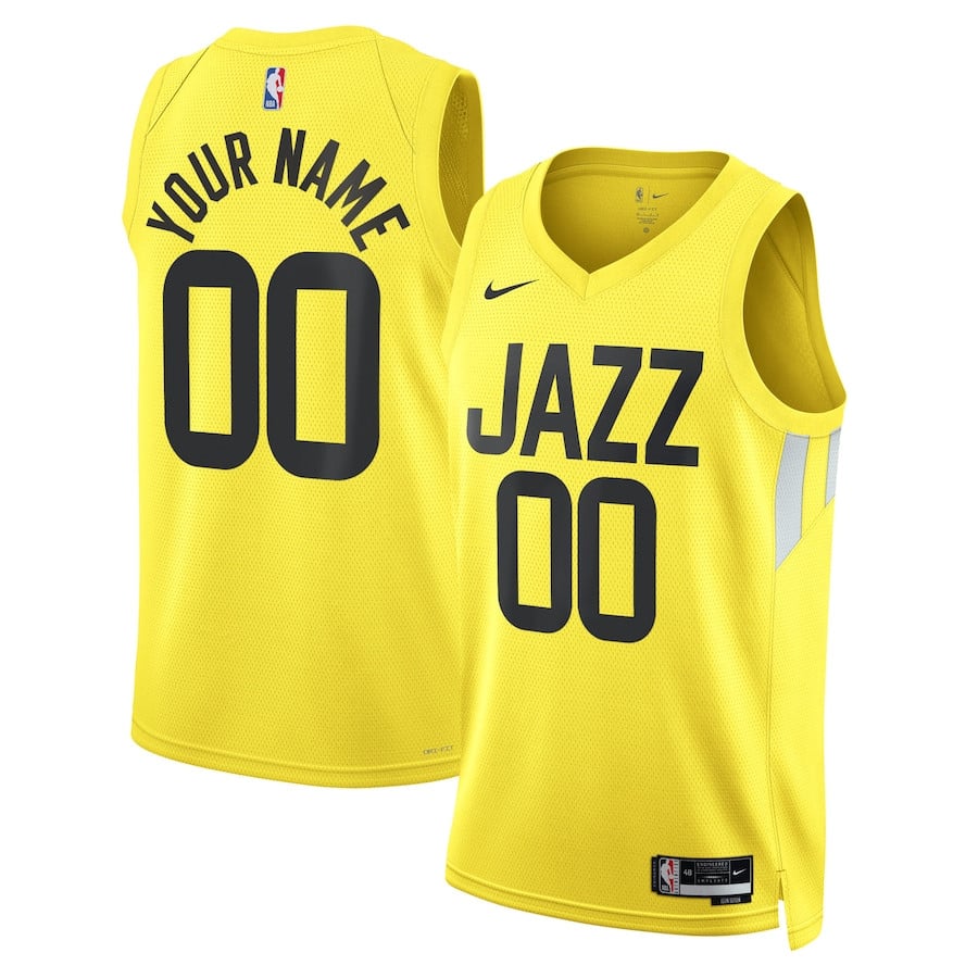 Utah Jazz 2023/24 Icon Swingman Custom Gold NBA Jersey Men's