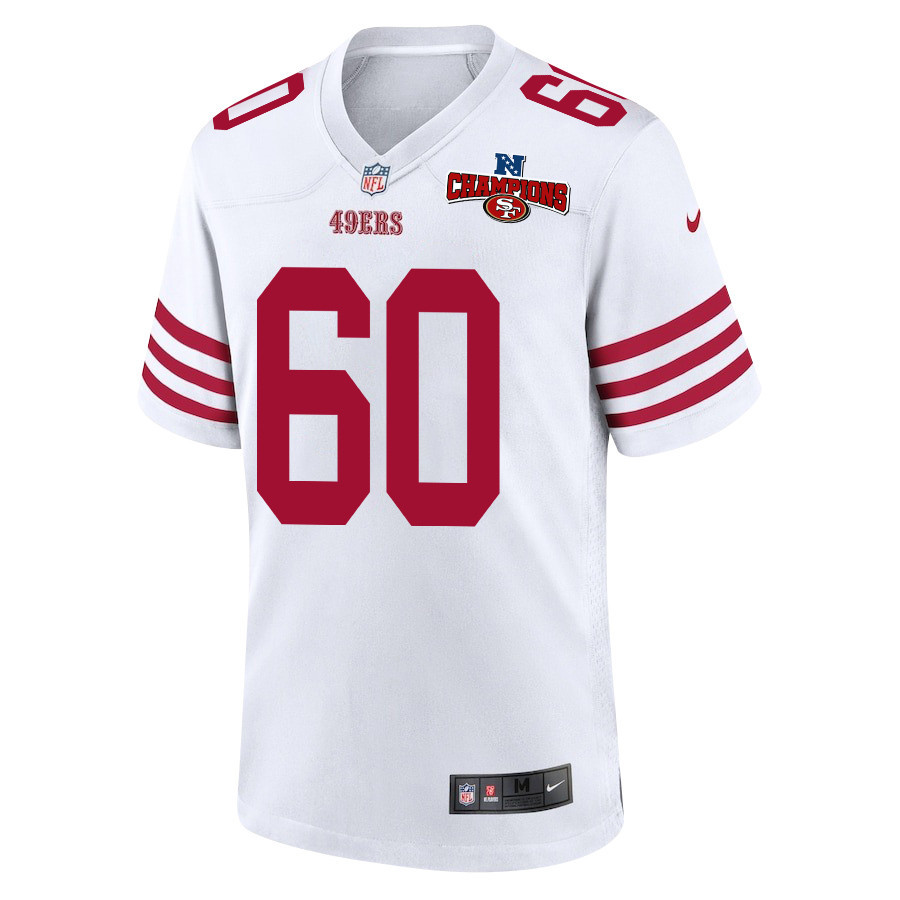 Ilm Manning 60 San Francisco 49ers NFC Champions Patch Game White NFL Jersey Men's
