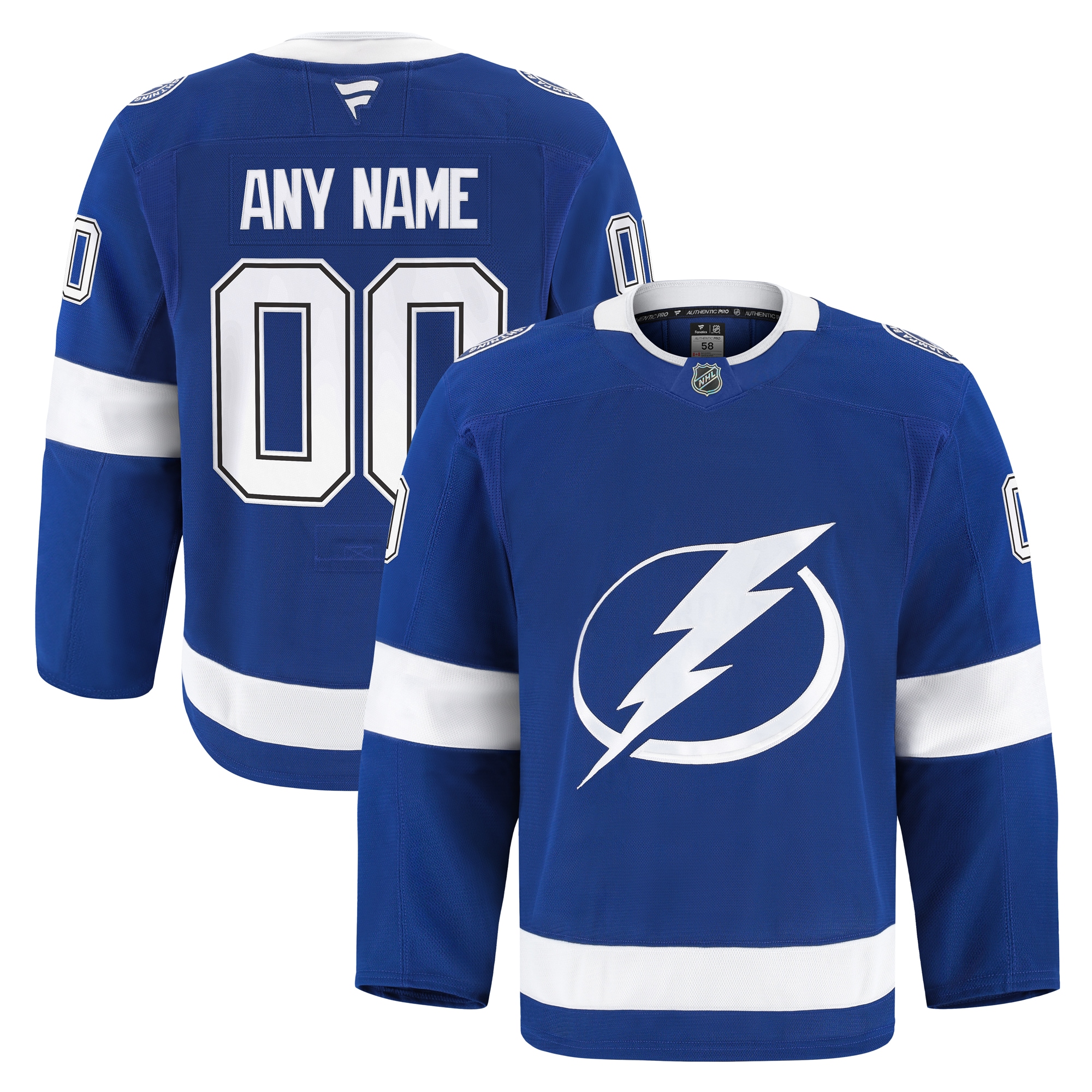 Tampa Bay Lightning Blue Home Pro Custom NHL Jersey Men's
