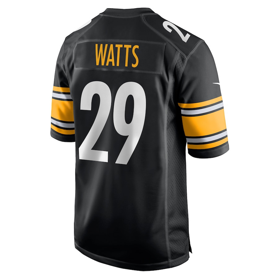 Ryan Watts 29 Pittsburgh Steelers Game Black NFL Jersey Men's