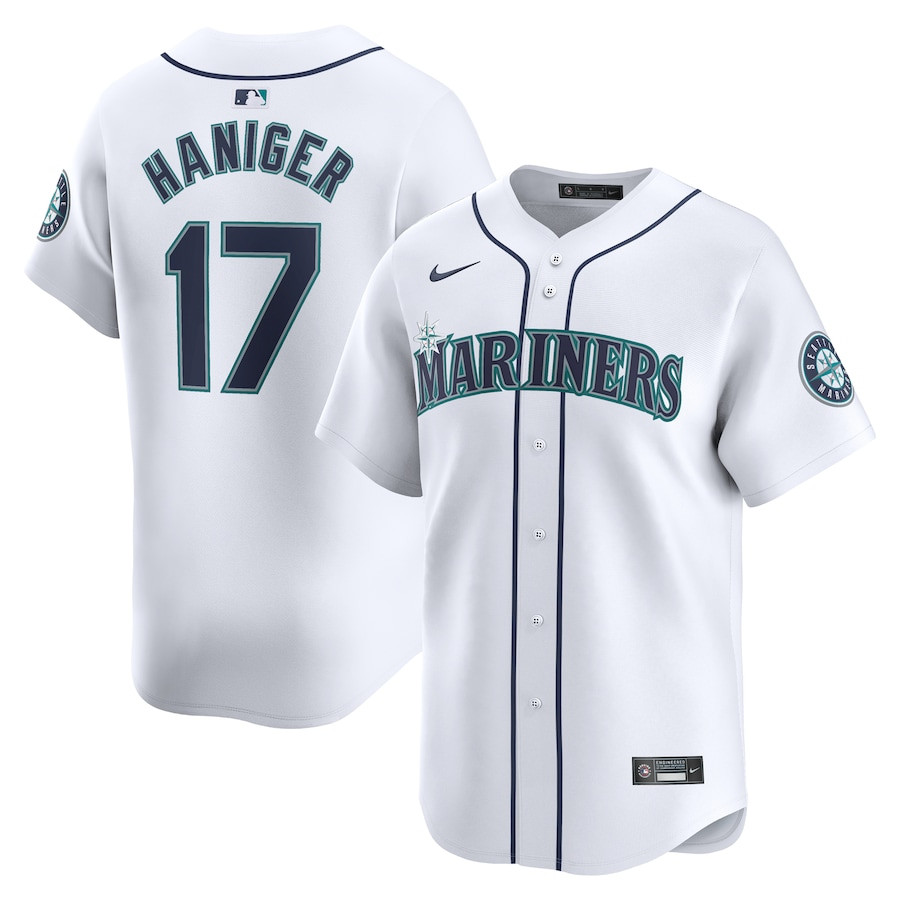 Mitch Haniger 17 Seattle Mariners Home Limited Player White MLB Jersey Men's