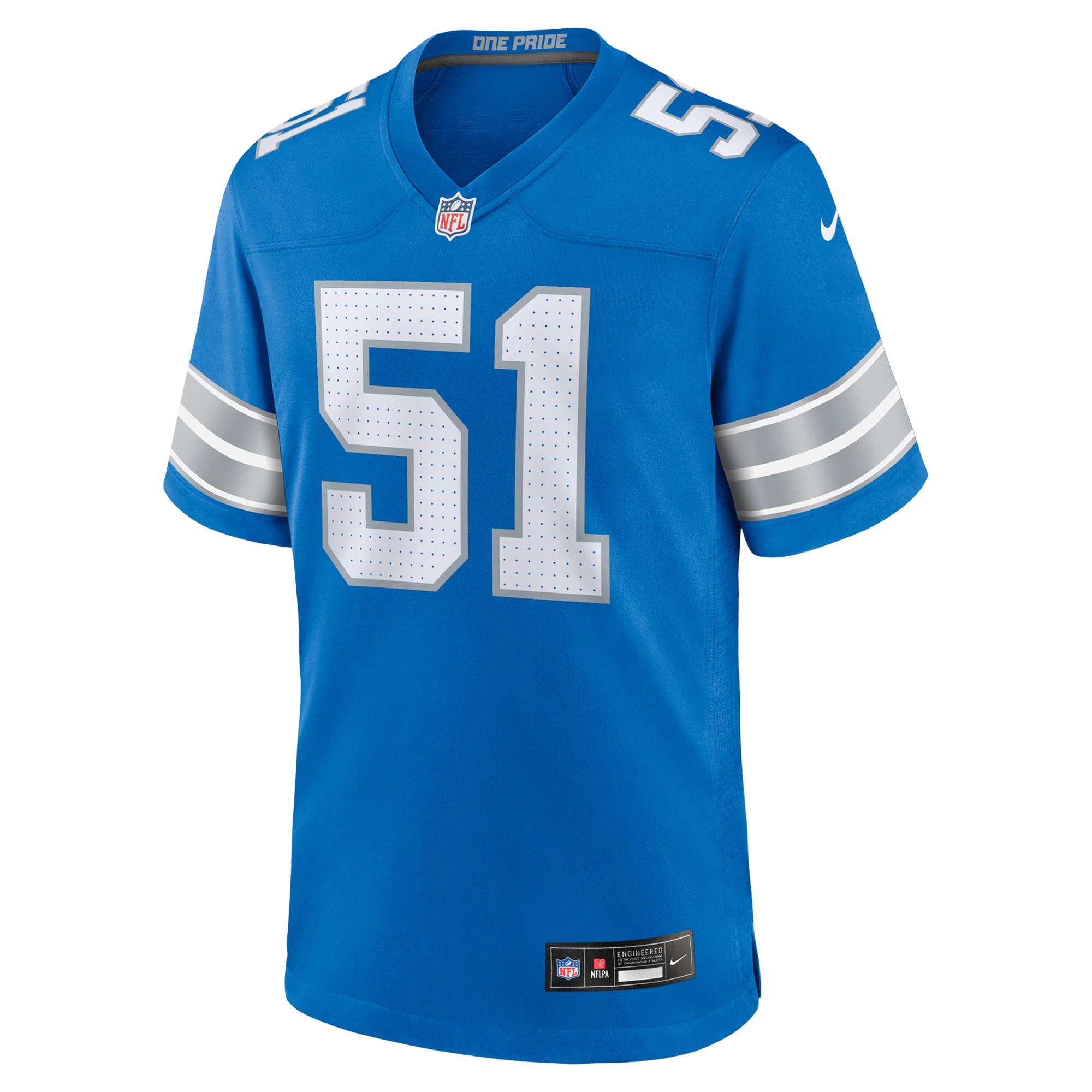 Detroit Lions Ben Niemann Blue Team Game NFL Jersey Men's