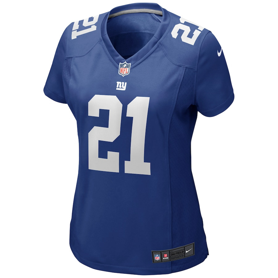 Tiki Barber 21 New York Giants Game Retired Royal NFL Jersey Women's