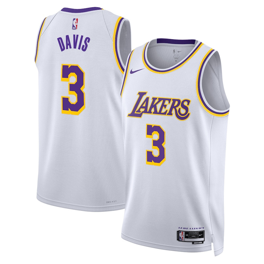 Anthony Davis 3 Los Angeles Lakers Unisex Swingman Association Editio White NBA Jersey Unisex