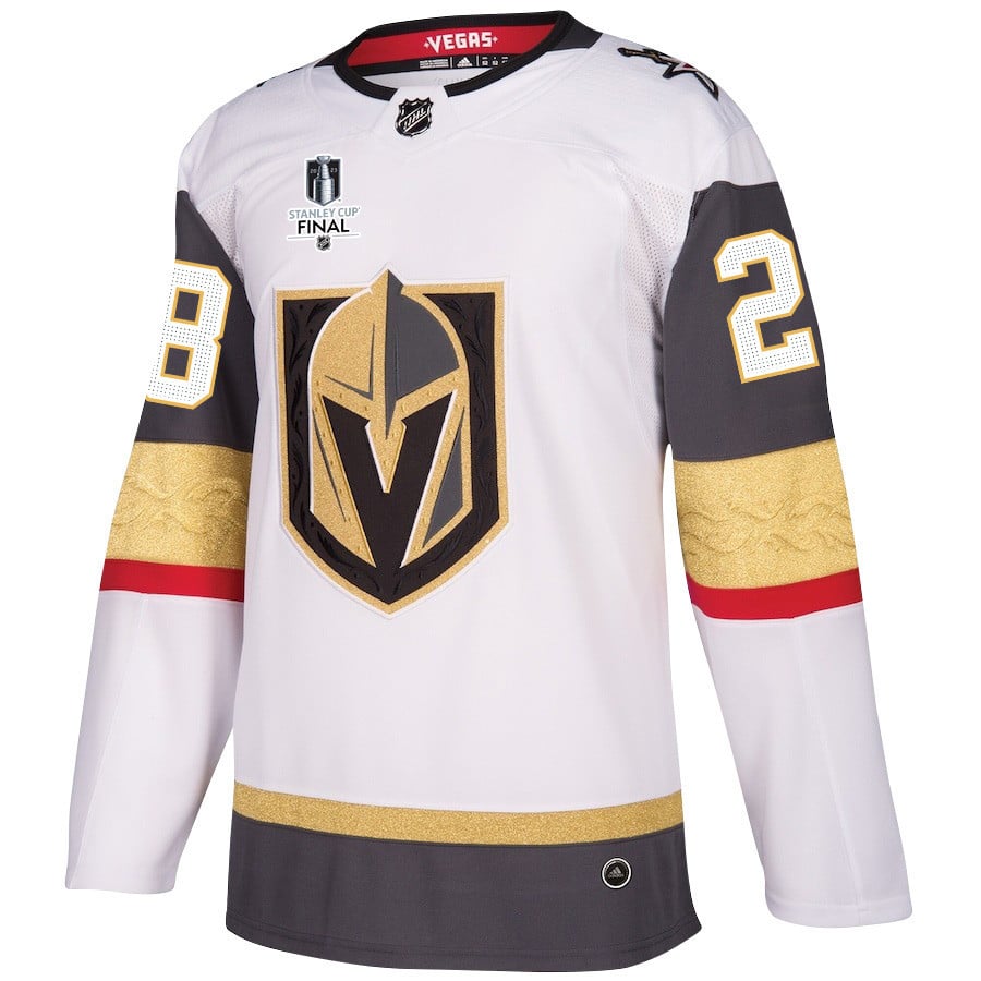 William Carrier 28 Vegas Golden Knights Stanley Cup 2023 Final Patch Away Breakaway White NHL Jersey Men's