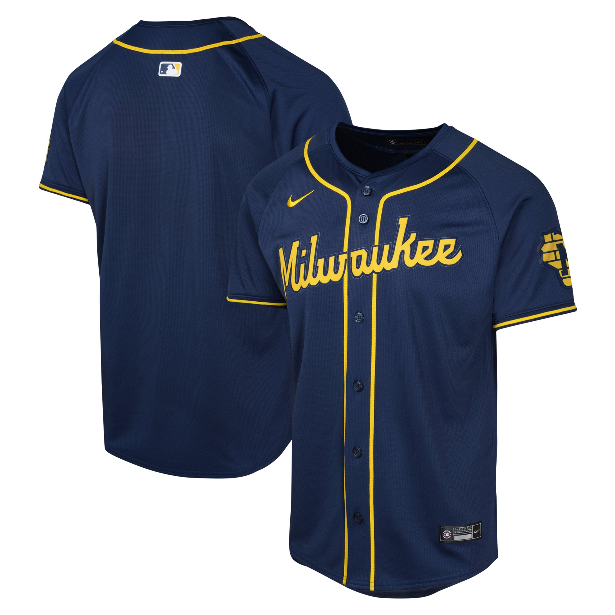 Milwaukee Brewers Navy Alternate Limited MLB Jersey Youth