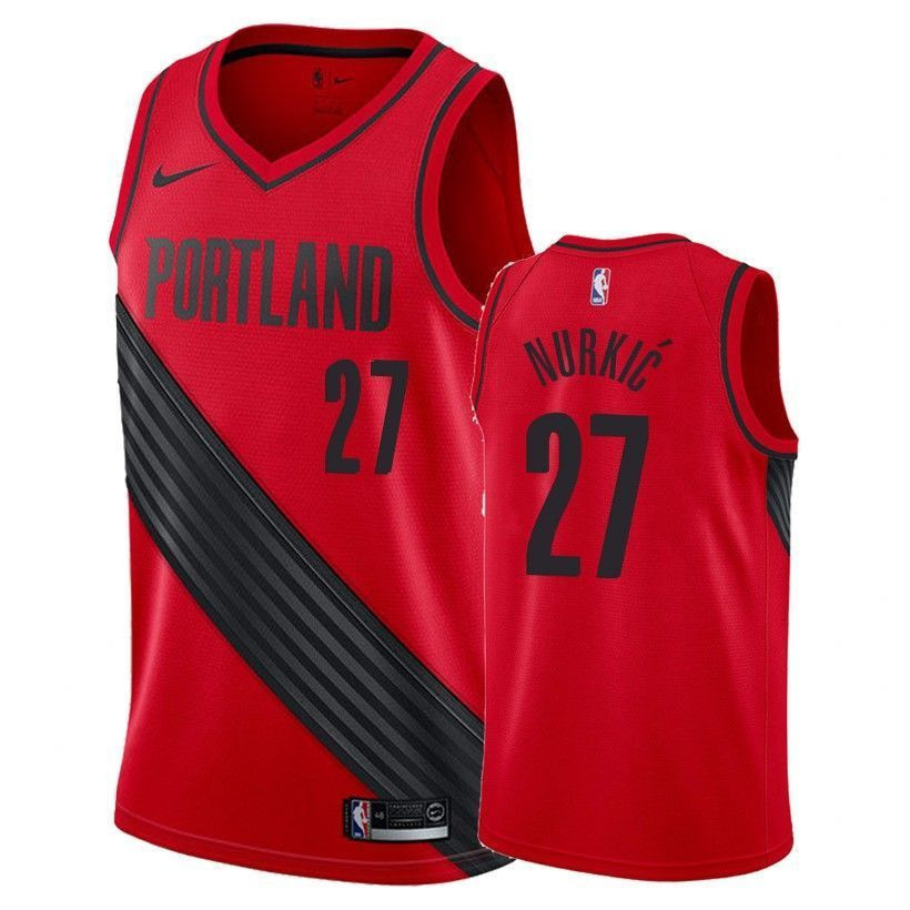 Portland Trail Blazers Jusuf Nurkic 27 Statet Red NBA Jersey Men's