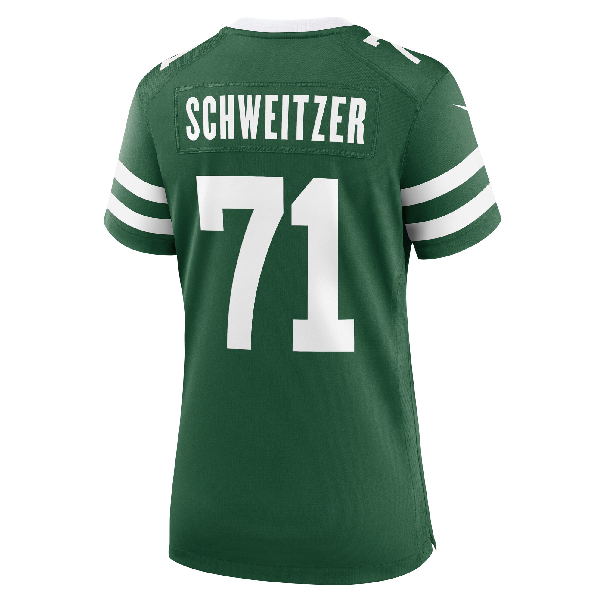 New York Jets Wes Schweitzer Legacy Green Team Game NFL Jersey Women's
