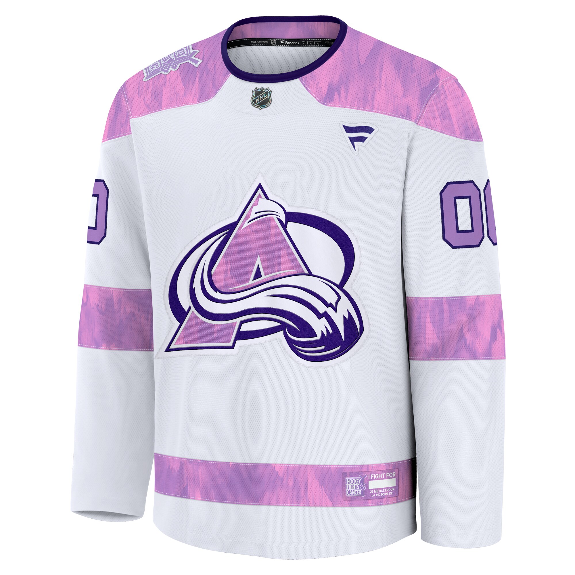Colorado Avalanche White 2024 Fights Cancer Custom Practice NHL Jersey Men's