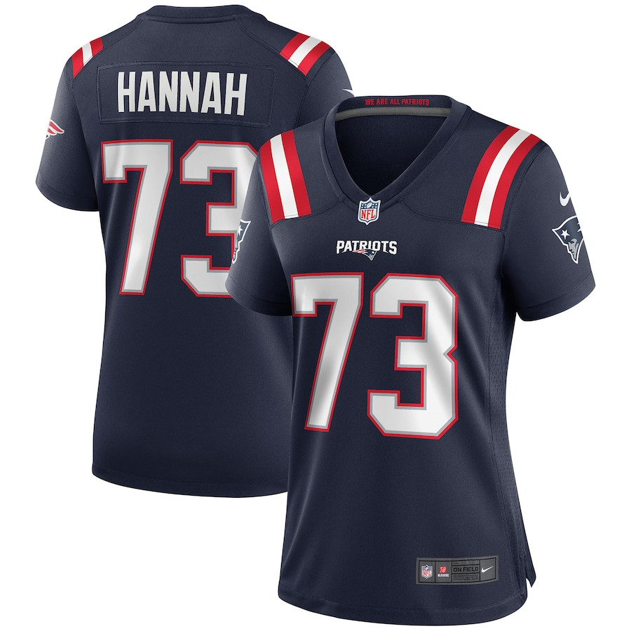 John Hannah 73 New England Patriots Game Retired Navy NFL Jersey Women's