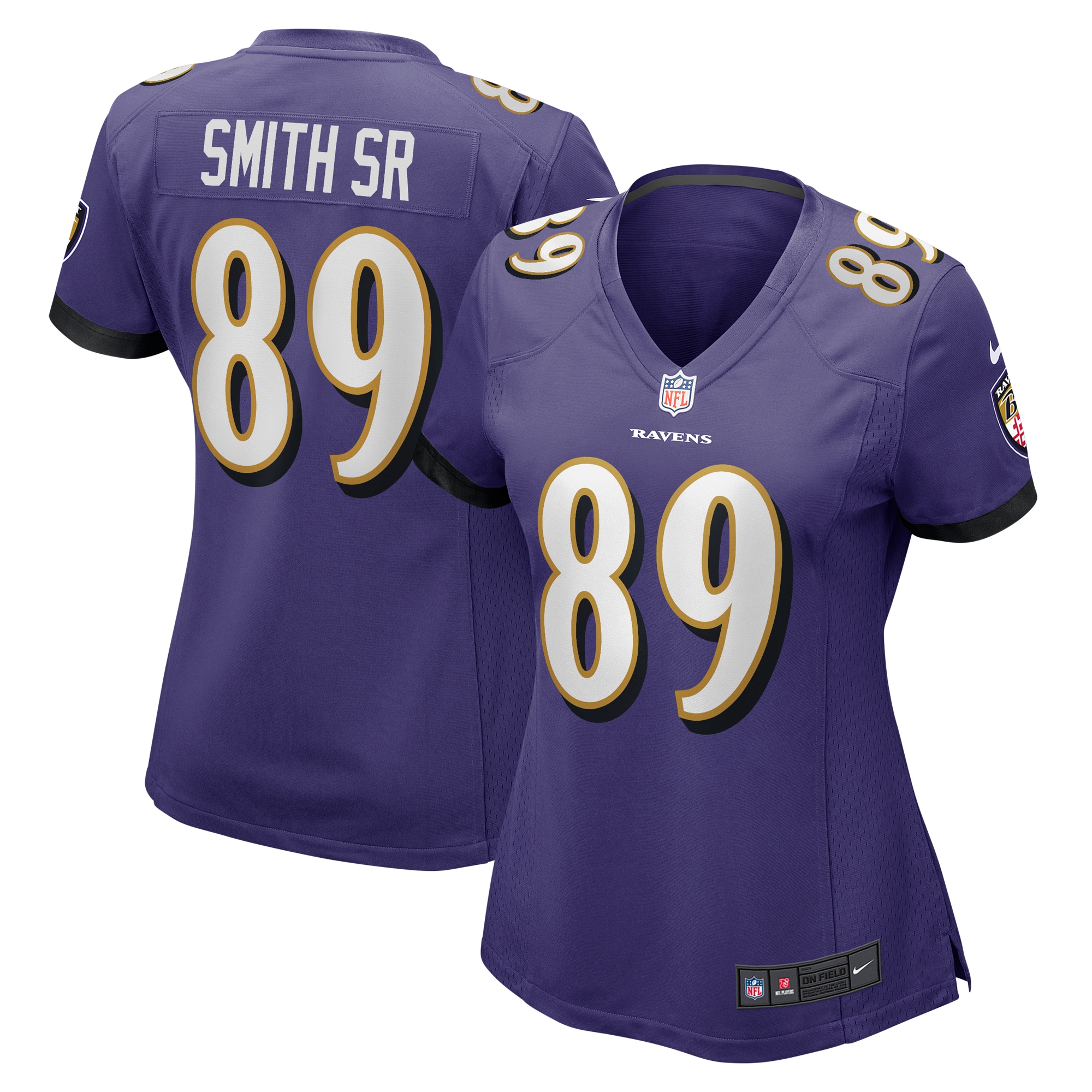 Baltimore Ravens Steve Smith Sr. Purple Retired Player Game NFL Jersey Women's