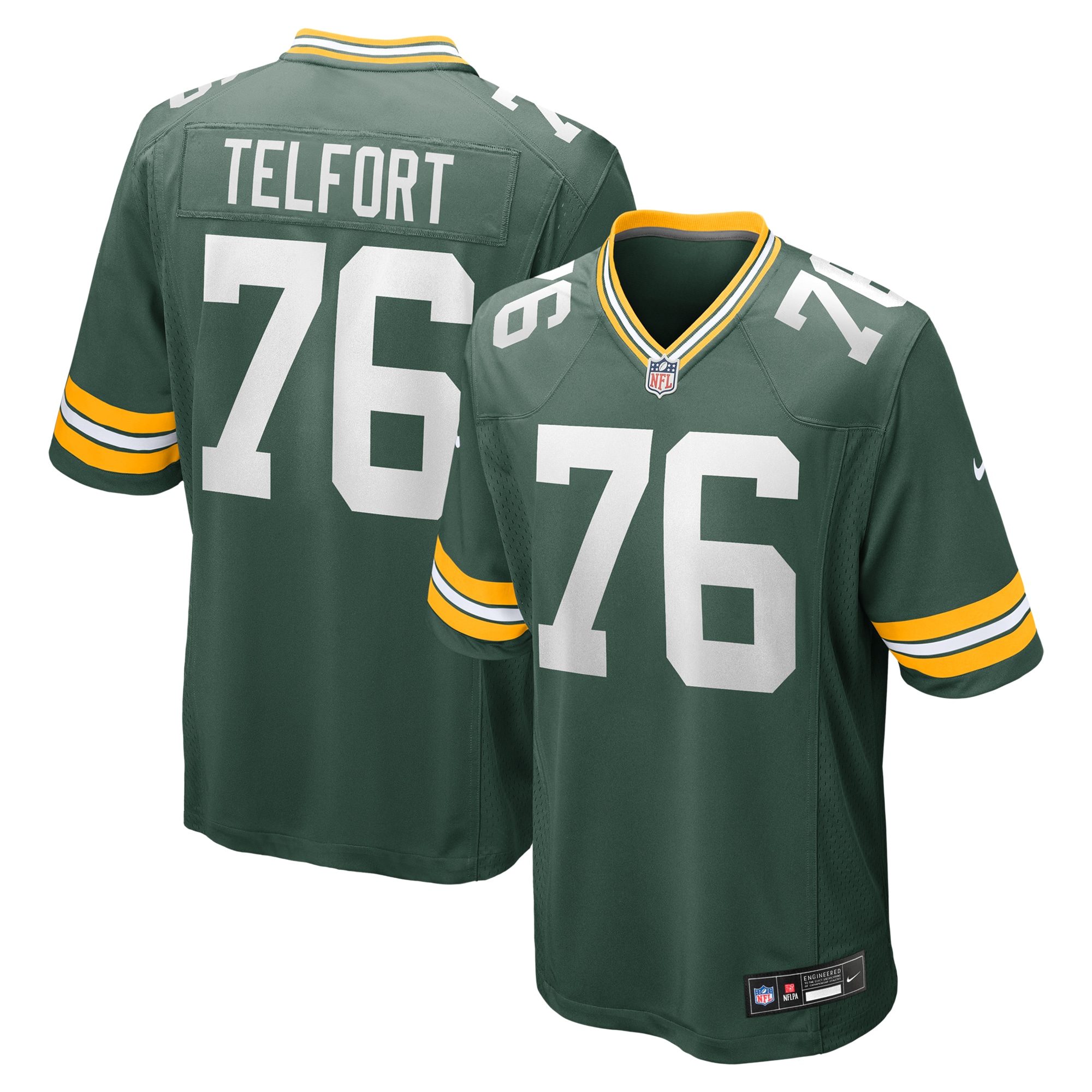 Green Bay Packers Kadeem Telfort Green Game NFL Jersey Men's