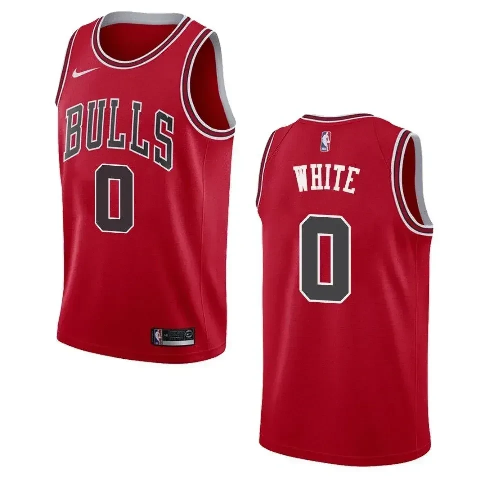 Chicago Bulls 0 Cob White Icon Swingman Red NBA Jersey Men's