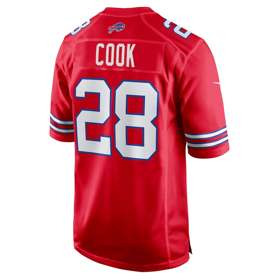 James Cook 28 Buffalo Bills Alternate Game Red NFL Jersey Men's