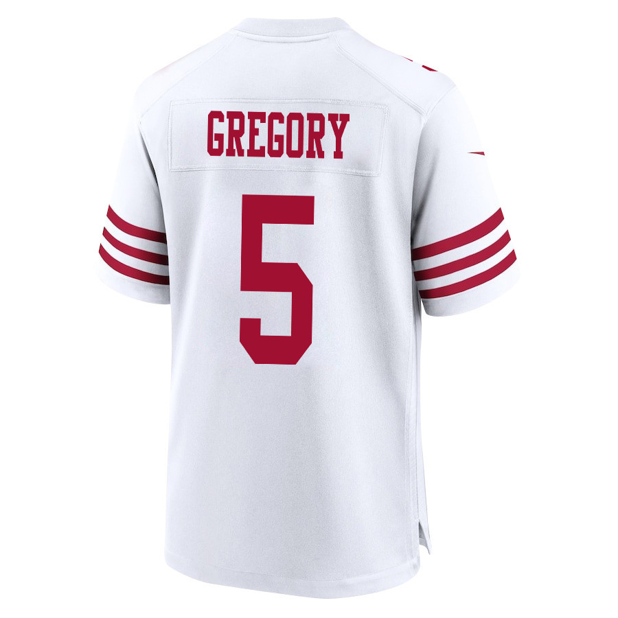 Randy Gregory 5 San Francisco 49ers NFC Champions Patch Game White NFL Jersey Men's