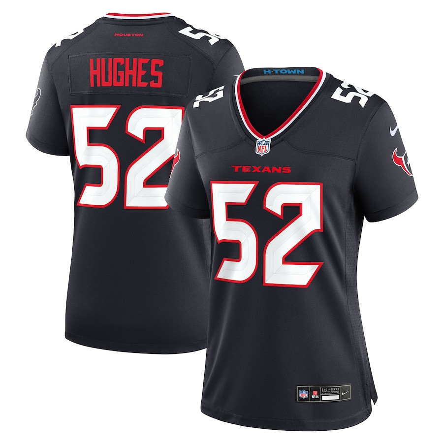 Jerry Hughes 52 Houston Texans Team Game Navy NFL Jersey Women's