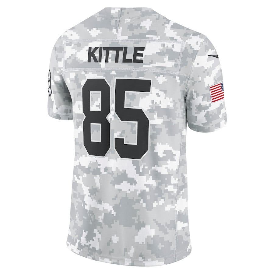 George Kittle 85 San Francisco 49ers 2024 Salute to Service Limited Arctic Camo NFL Jersey Men's