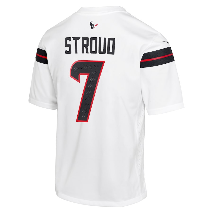 C.J. Stroud 7 Houston Texans Game White NFL Jersey Youth