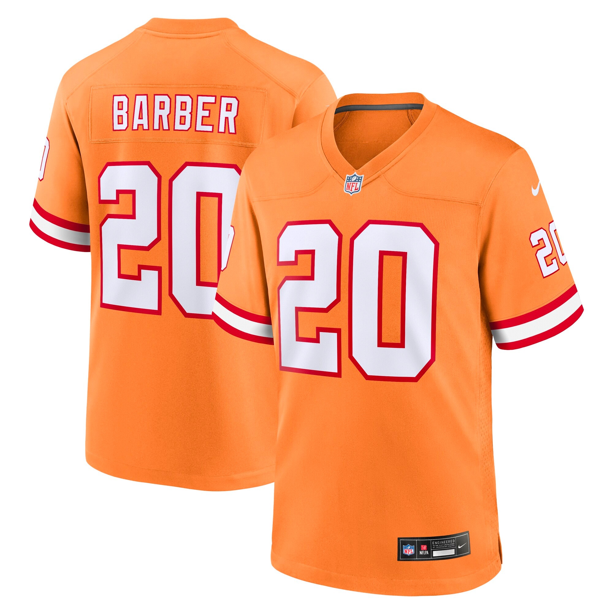 Tampa Bay Buccaneers Ronde Barber Orange Retired Player Game NFL Jersey Youth
