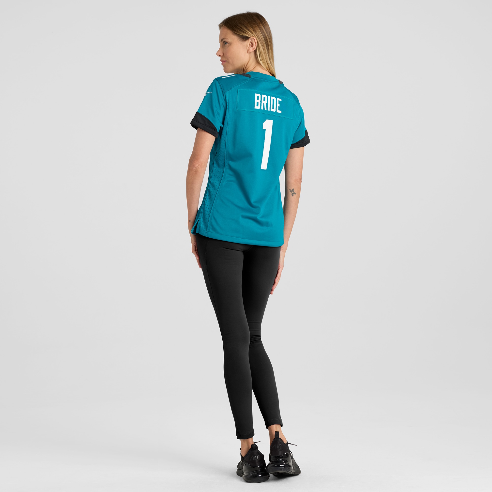 Jacksonville Jaguars Number 1 Bride Teal Game NFL Jersey Women's