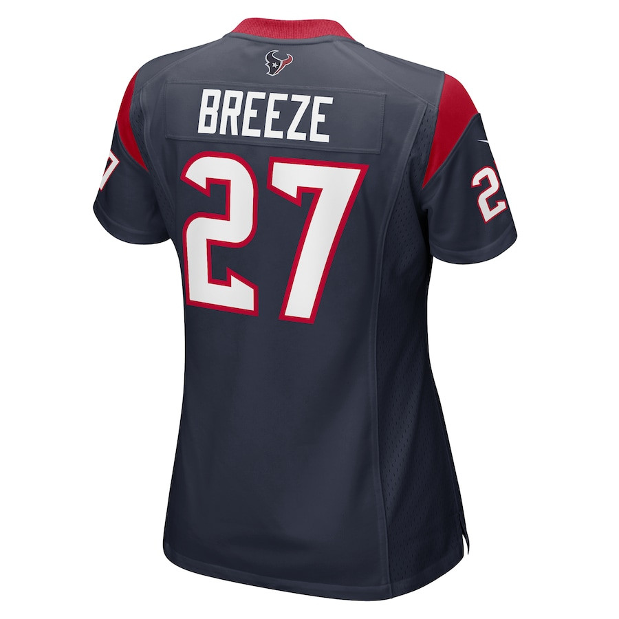 Brady Breeze 27 Houston Texans Game Navy NFL Jersey Women's