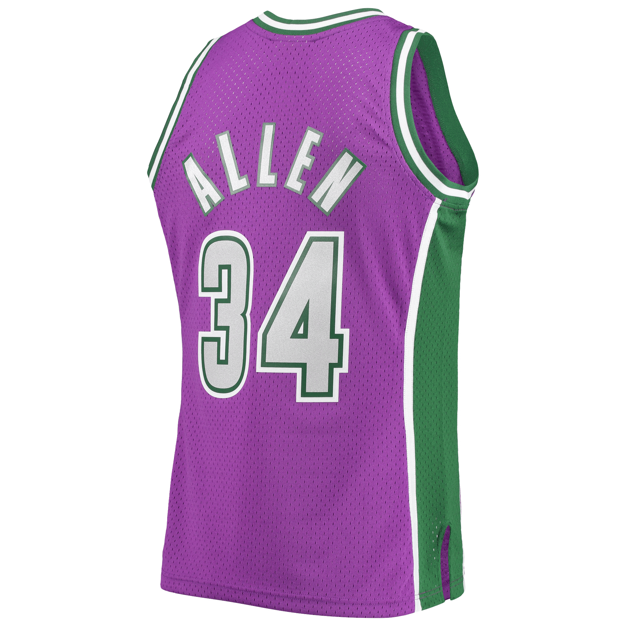 Ray Allen Milwaukee Bucks Mitchell Ness Hardwood Classics Swingman Purple NBA Jersey Men's