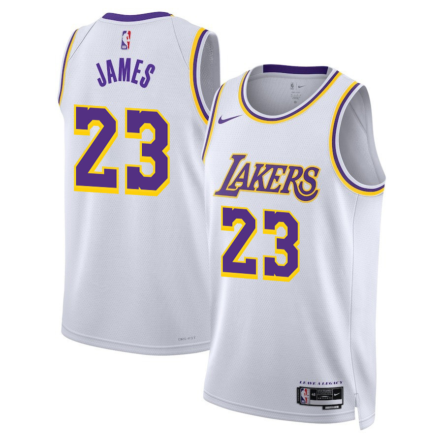 Lebron James 23 Los Angeles Lakers Association Edition Swingman White NBA Jersey Men's