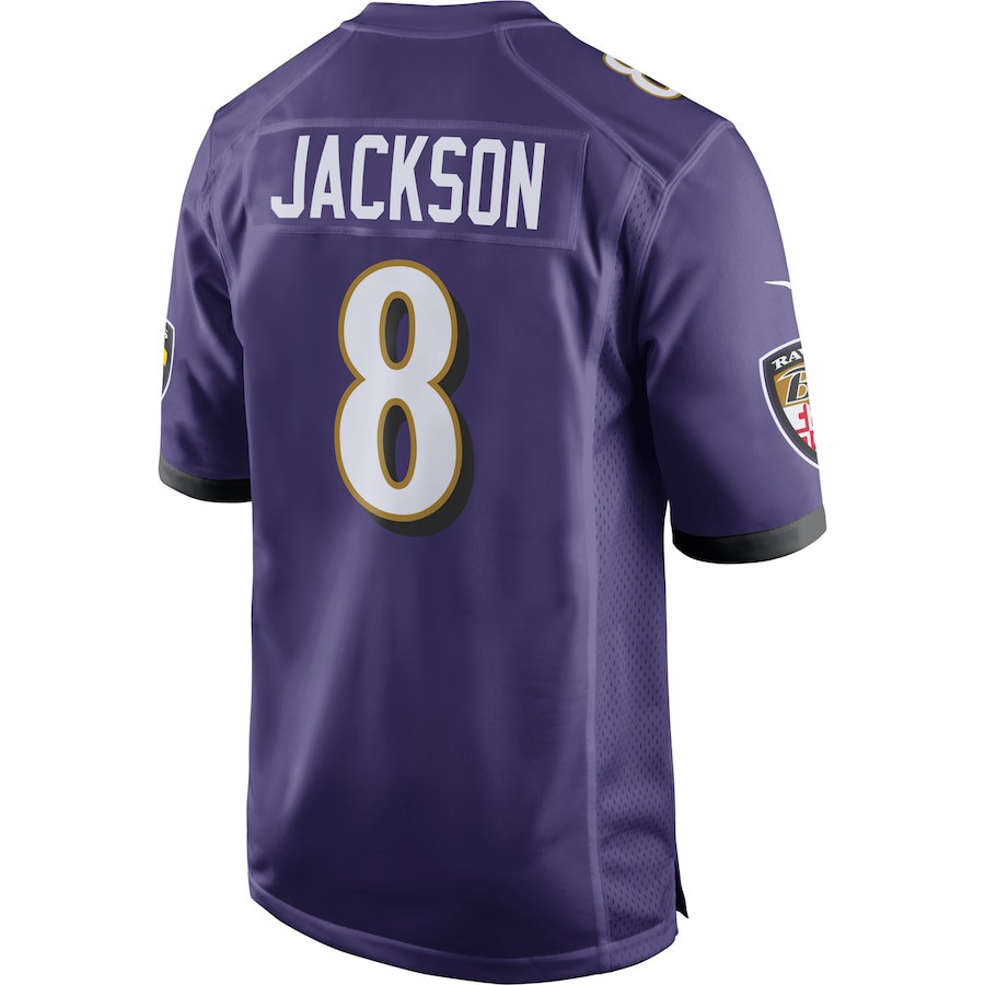Lamar Jackson #8 Baltimore Ravens Super Bowl LIX Purple NFL Jersey Men's