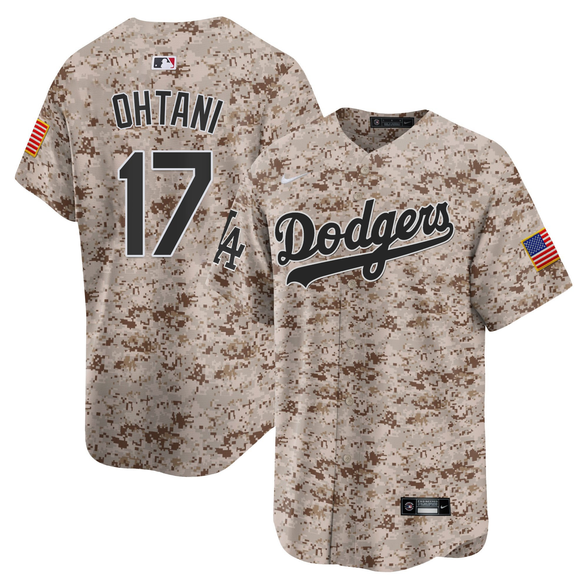Shohei Ohtani 17 Los Angeles Dodgers USMC Alternate Limited Desert MLB Jersey Men's