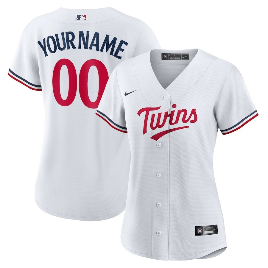 Minnesota Twins Home Custom White MLB Jersey Women's