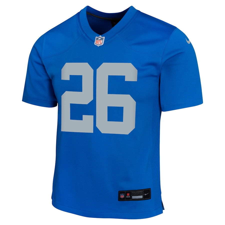 Jahmyr Gibbs 26 Detroit Lions Alternate Game Blue NFL Jersey Youth