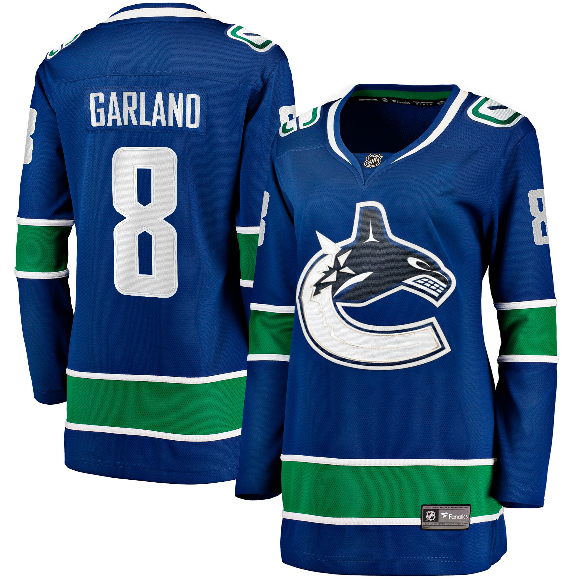 Vancouver Canucks Conor Garland Blue Home Breakaway Player NHL Jersey Women's