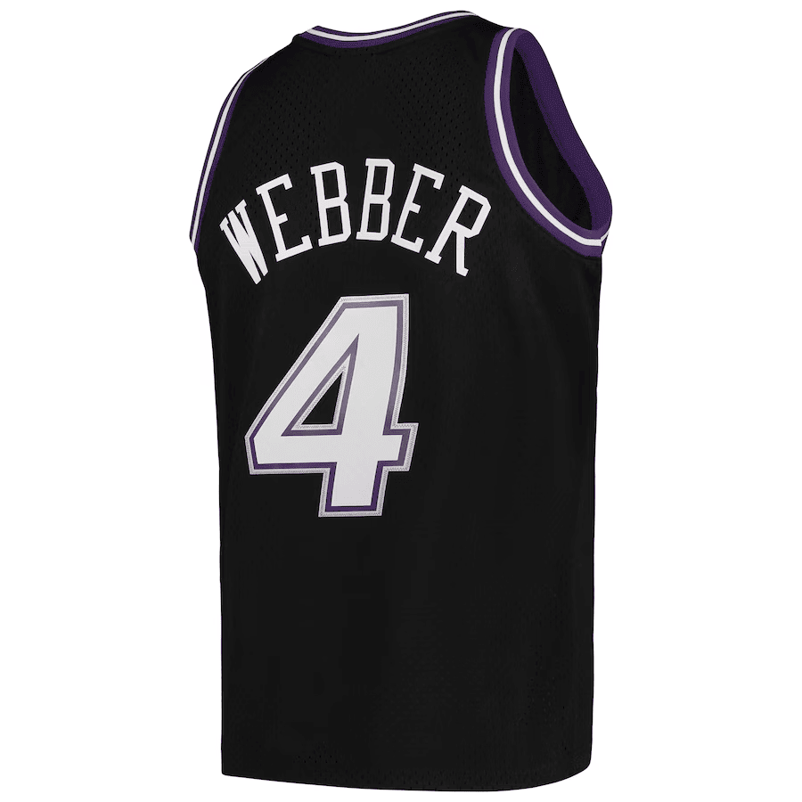 Chris Webber 4 Sacramento Kings Hardwood Classics 2000-01 Swingman Black NBA Jersey Men's