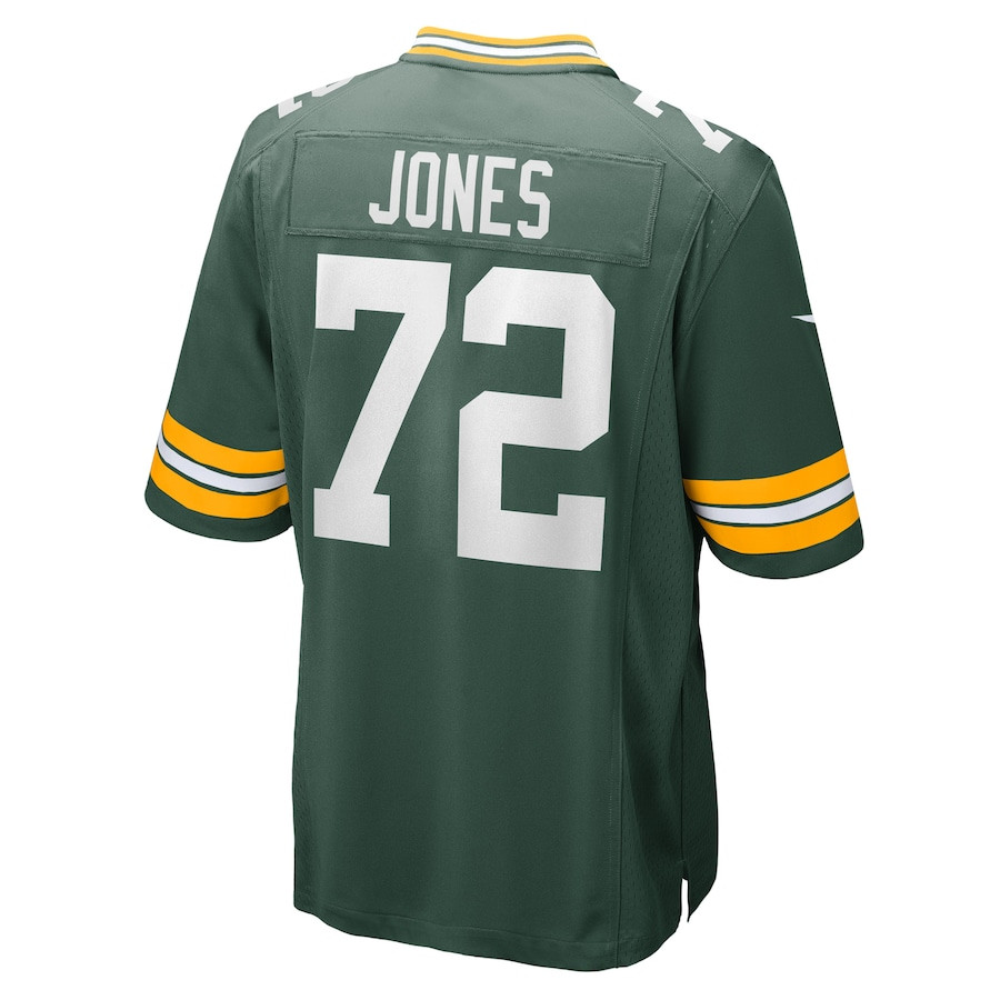 Caleb Jones 72 Green Bay Packers Game Green NFL Jersey Men's