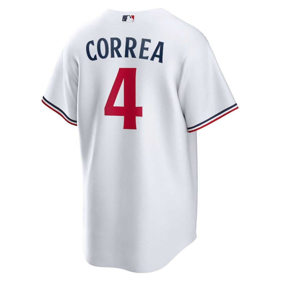 Carlos Correa 4 Minnesota Twins Team Logo Home White MLB Jersey Men's