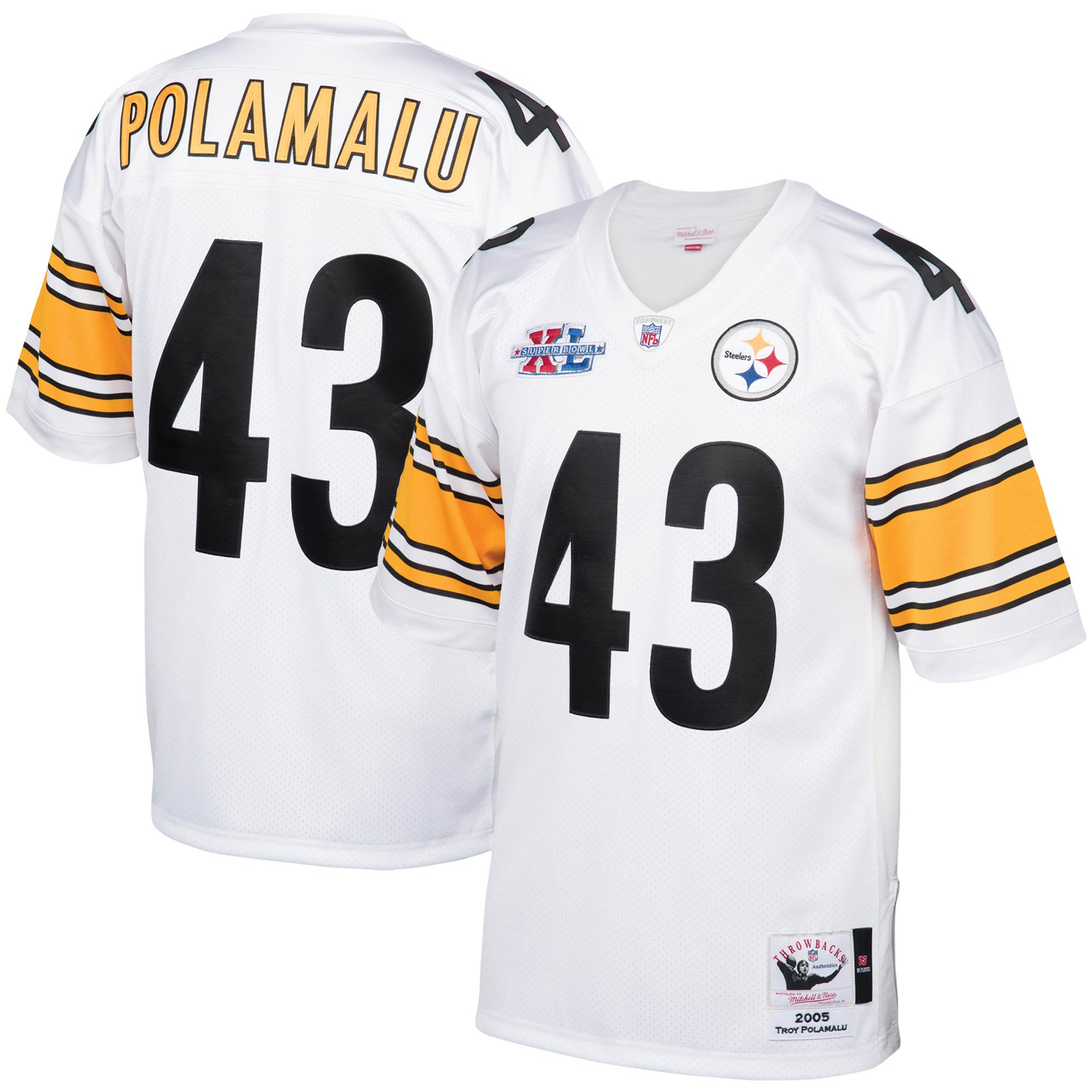 Troy Polamalu Pittsburgh Steelers 2005 Mitchell & Ness Authentic Throwback Retired Player Jersey - White