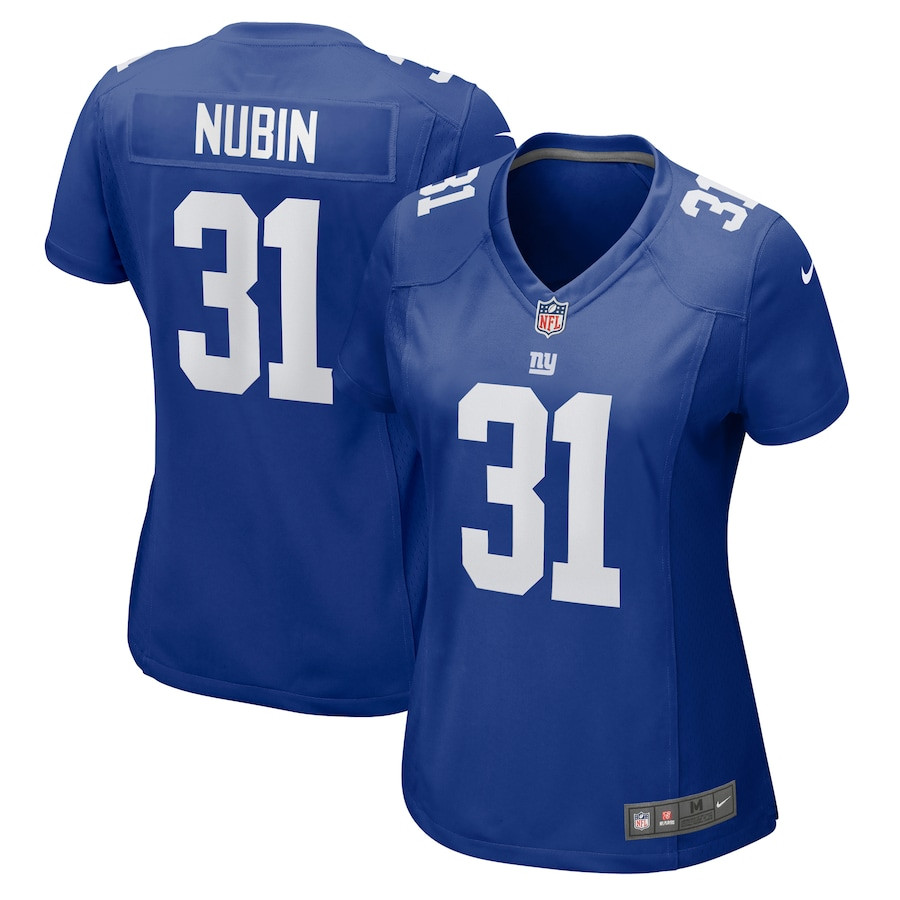Tyler Nubin 31 New York Giants Game Royal NFL Jersey Women's
