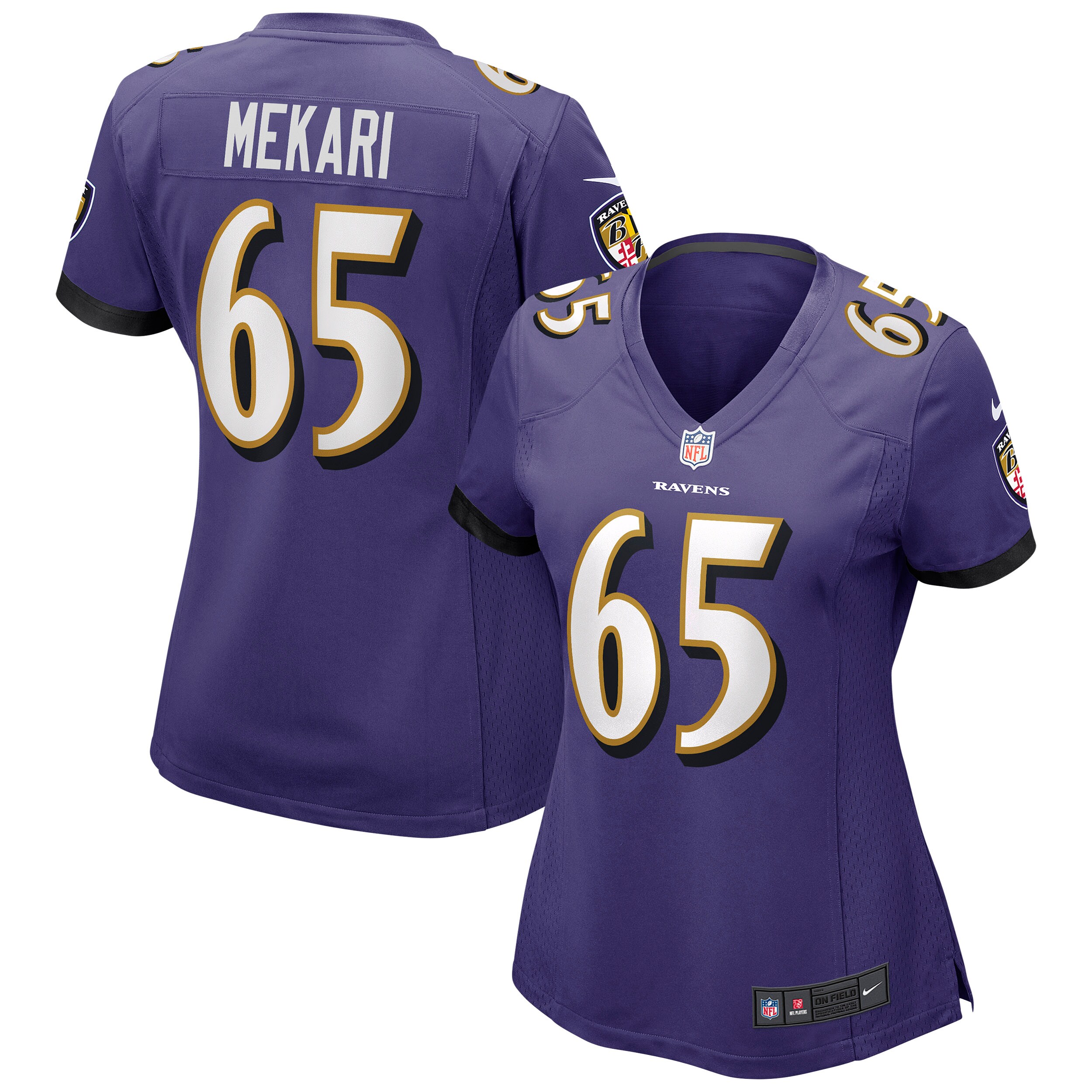 Baltimore Ravens Patrick Mekari Purple Game NFL Jersey Women's