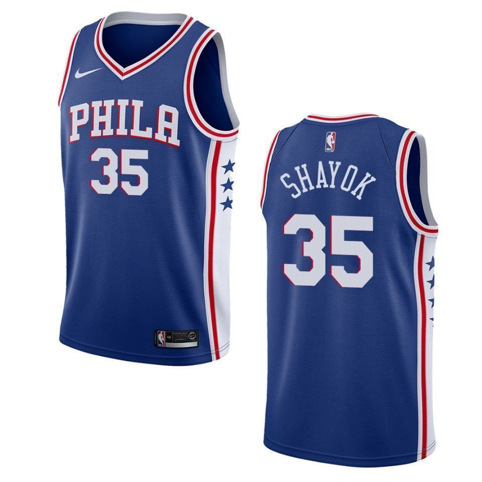 Philadelphia 76ers 35 Marial Shayok Icon Swingman Blue NBA Jersey Men's