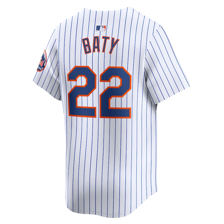 Brett Baty 22 New York Mets Home Limited Player White MLB Jersey Men's