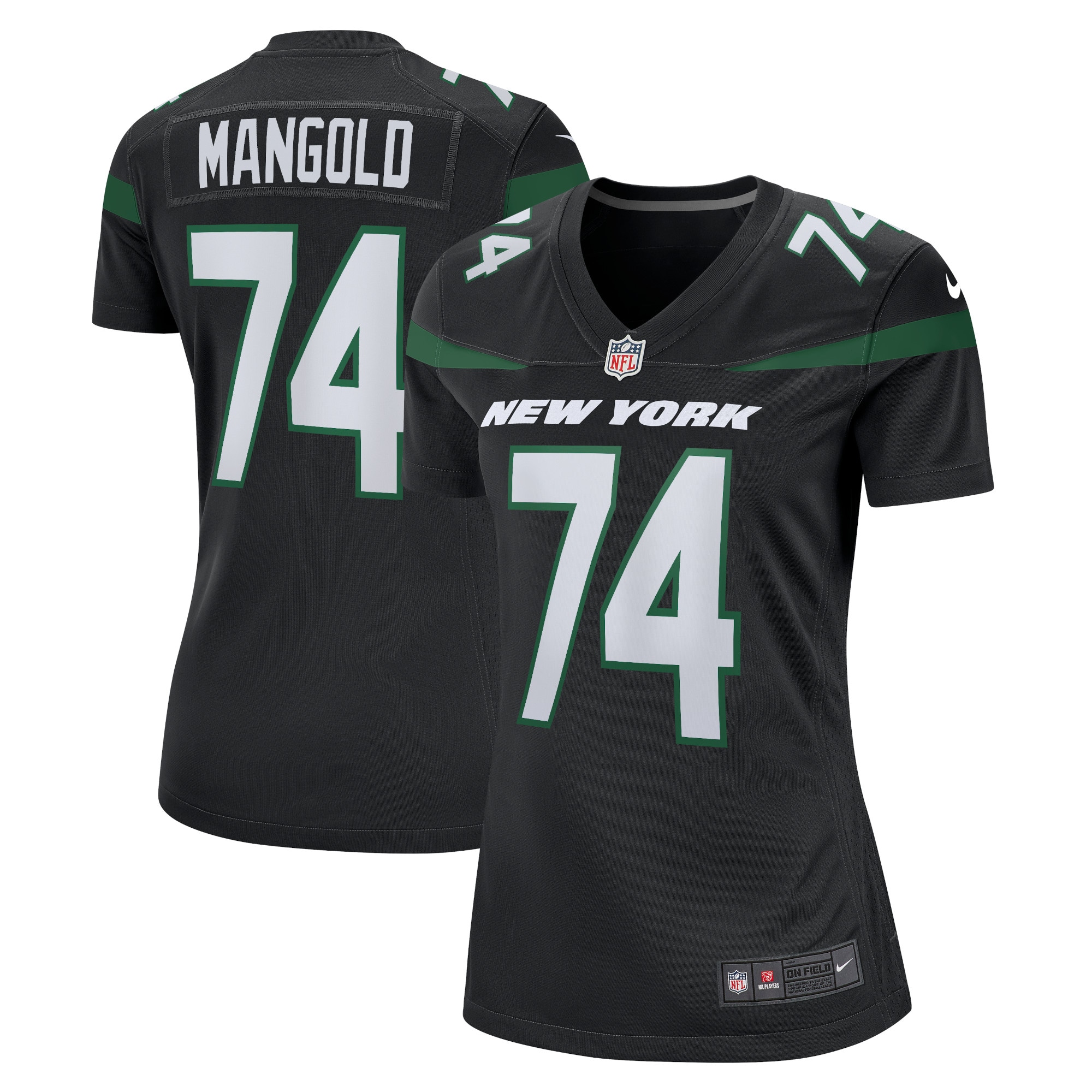 New York Jets Nick Mangold Black Retired Player NFL Jersey Women's