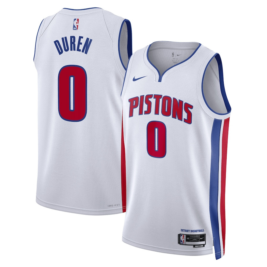 Jalen Duren 0 Detroit Pistons Unisex Swingman Association Editio White NBA Jersey Unisex